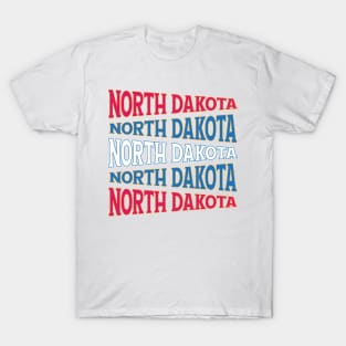 TEXT ART USA NORTH DAKOTA T-Shirt